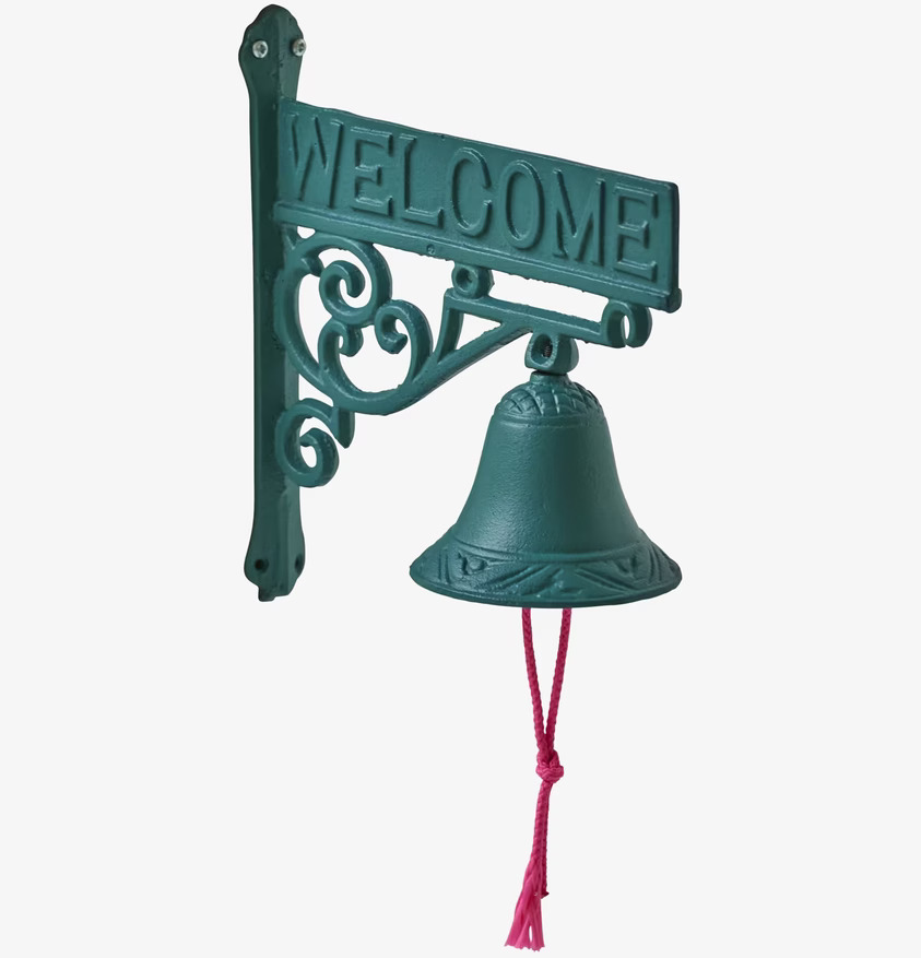 Dörrklocka Grön/Blå från Rice med WELCOME-skylt