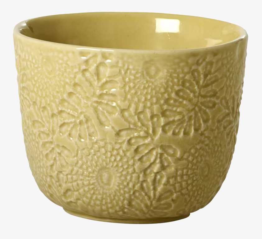 Mugg Embossed Pastell Lime från Rice med präglat mönster