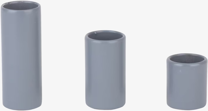 Ljusstump Grå 3-Pack från Ernst i tre olika storlekar