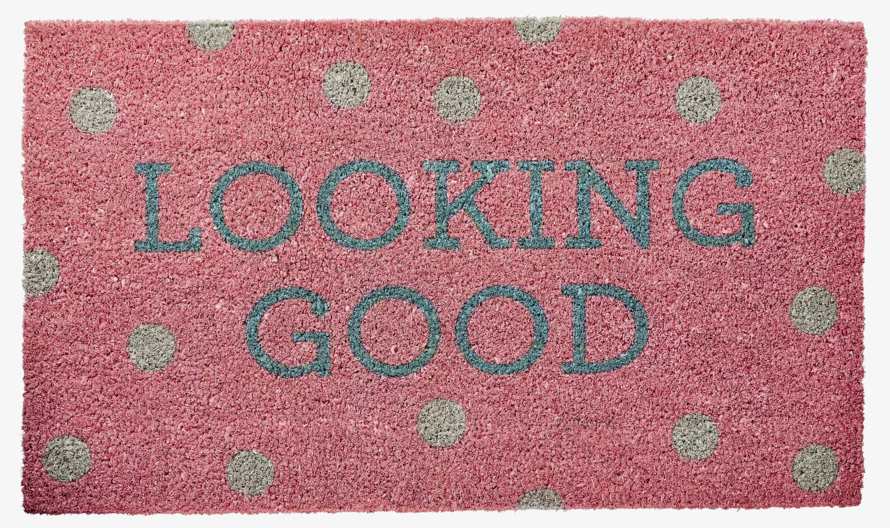 Dörrmatta Looking Good från Rice i rosa med vita prickar