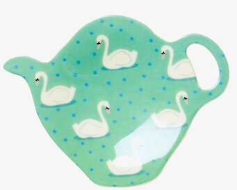 Fat Tepåse från Rice, keramiskt fat med svanmönster