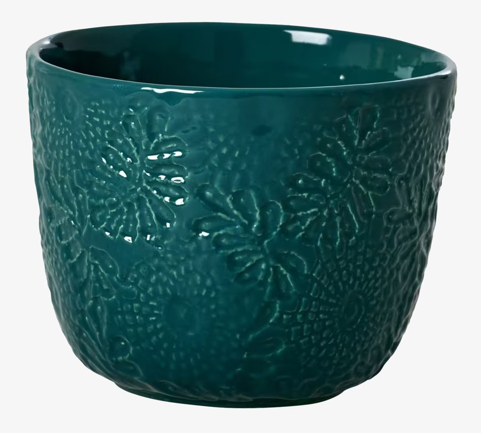 Mugg Embossed Mint från Rice med präglat blommönster