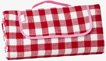 Picknickfilt Röd/Rosa från Rice med rutmönster och handtag