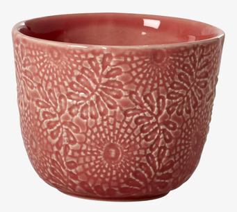 Mugg Embossed Coral från Rice med präglat mönster i korall