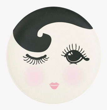 Assiett Flirtig från Miss Etoile med ett flirtigt ansikte