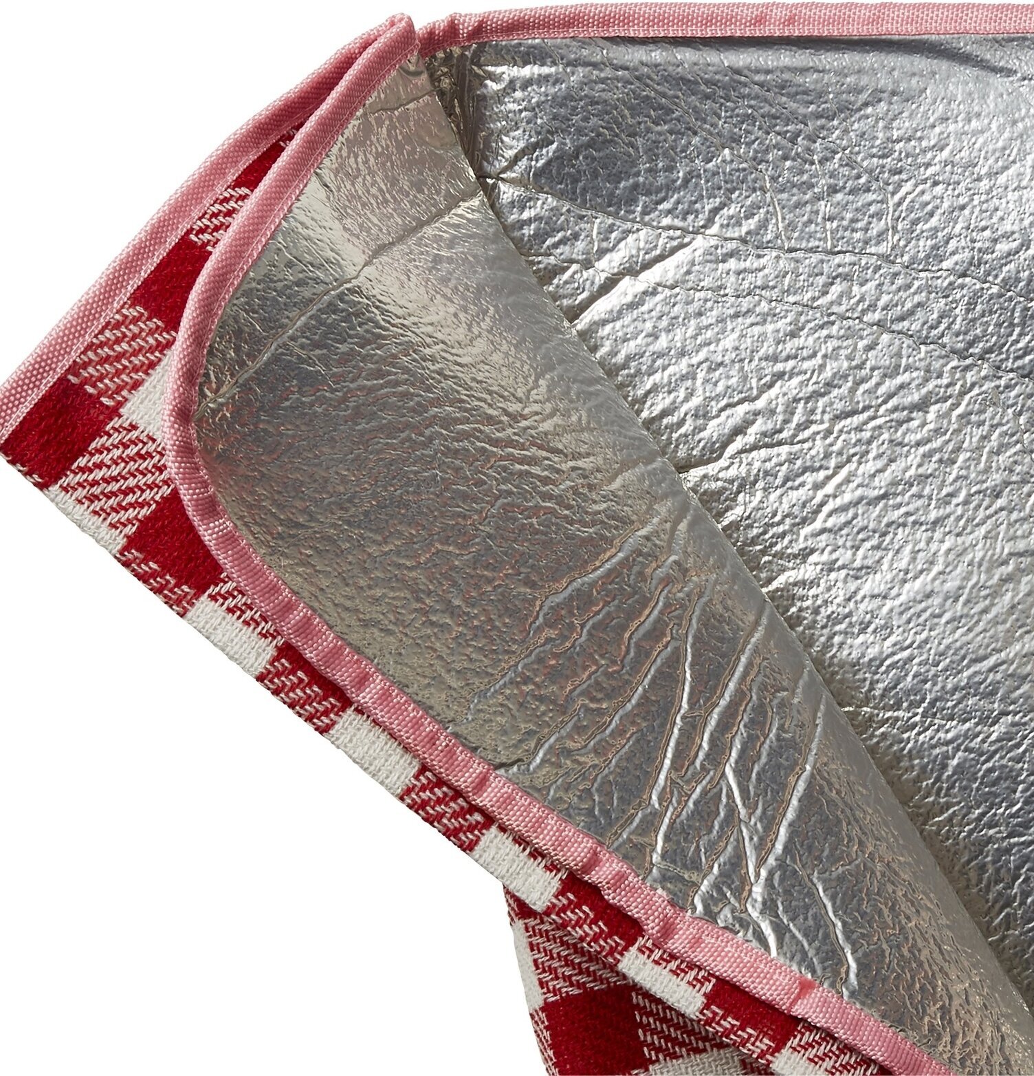 Picknickfilt Röd/Blå från Rice med röd-och-vit-rutigt mönster