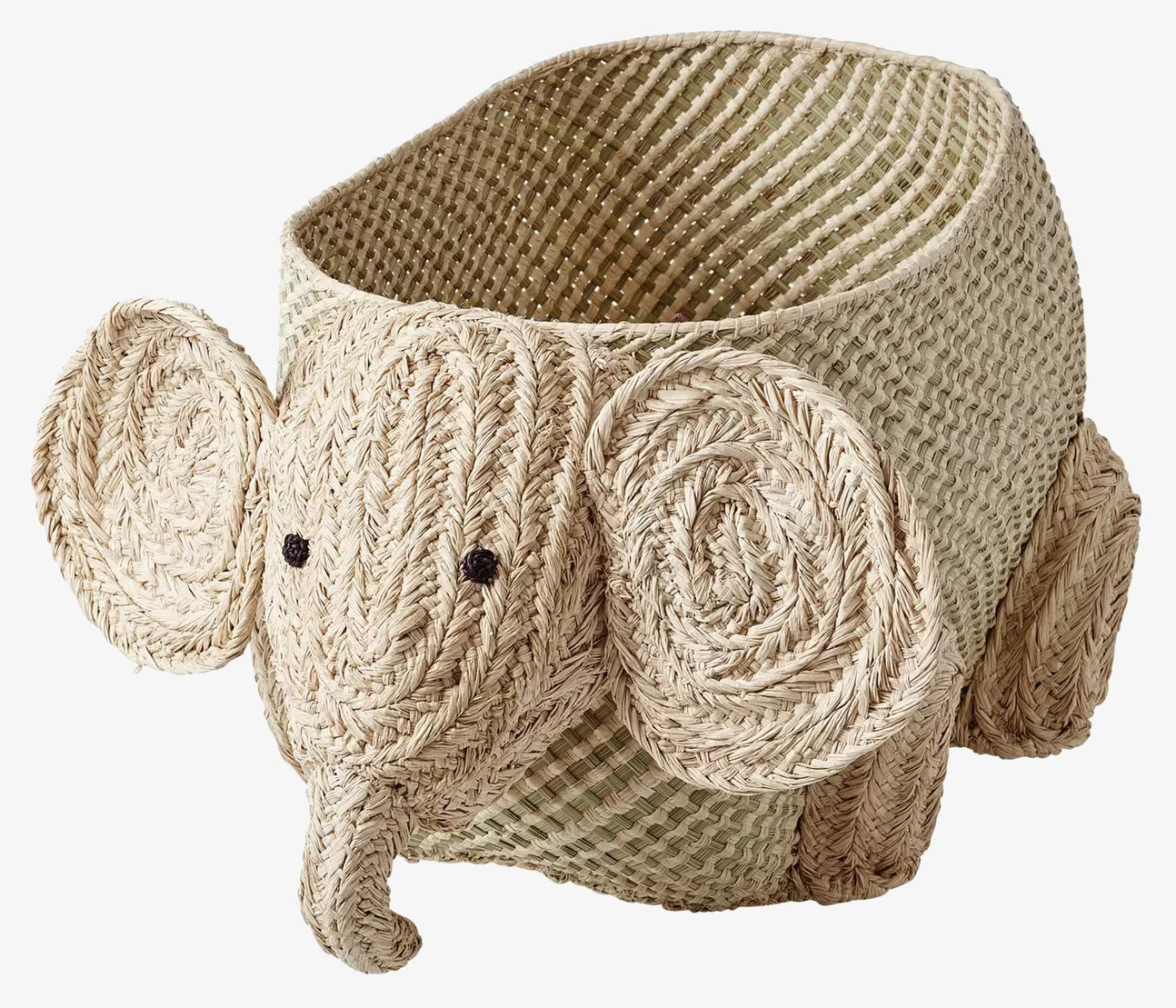 Förvaringskorg Elefant från Rice i flätad halm, elefantformad