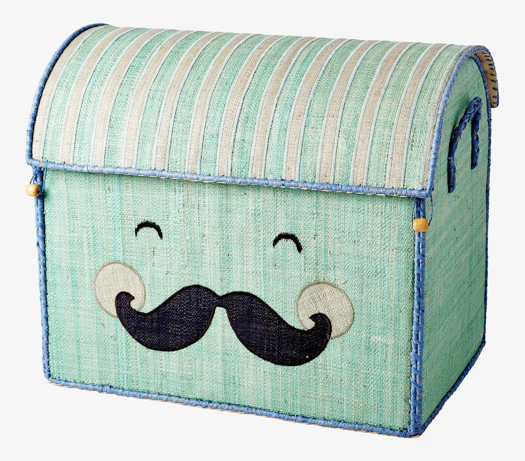 Förvaringskorg Smiling Moustache Large från Rice i mintgrönt