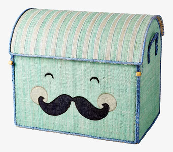 Förvaringskorg Smiling Moustache Large från Rice i mintgrönt