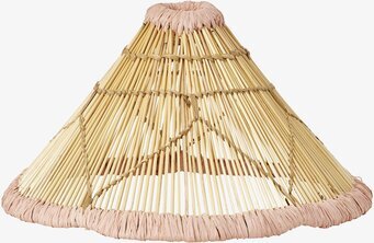 Lampskärm Soft Pink Border från Rice med bambustavar