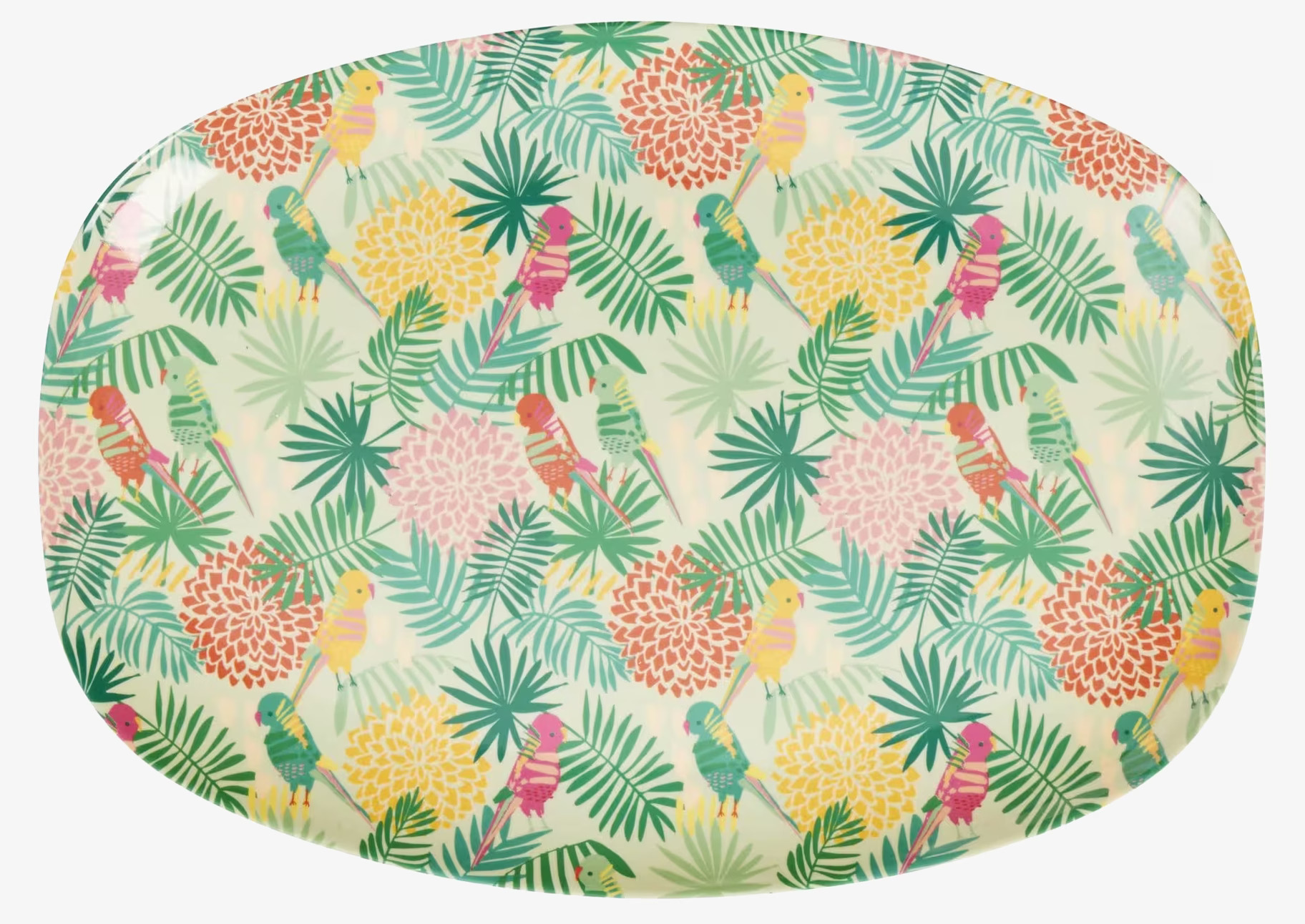 Tallrik Tropical Print från Rice med tropiskt mönster