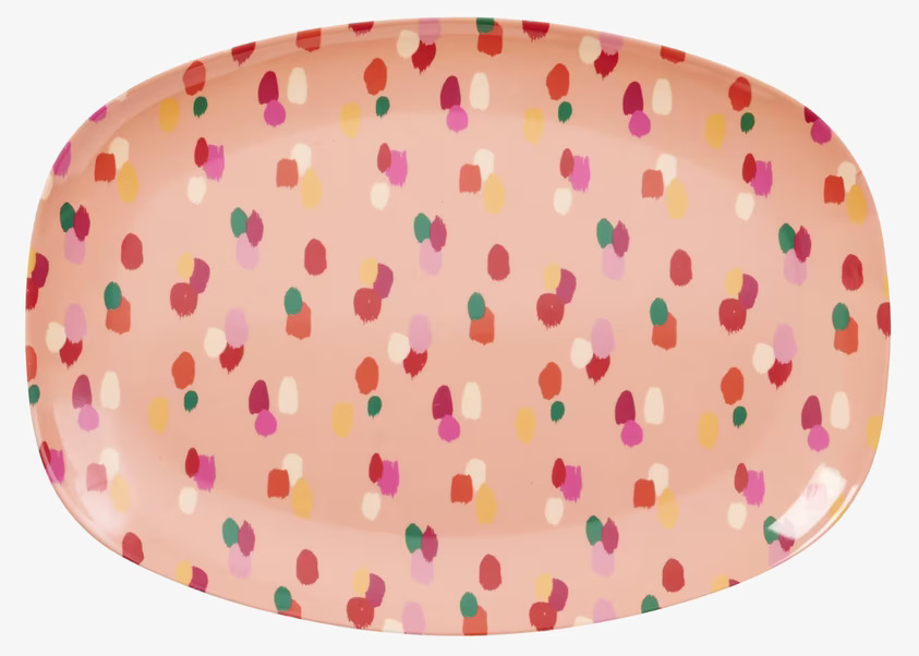 Tallrik Dapper Dot Print från Rice med färgglada prickar