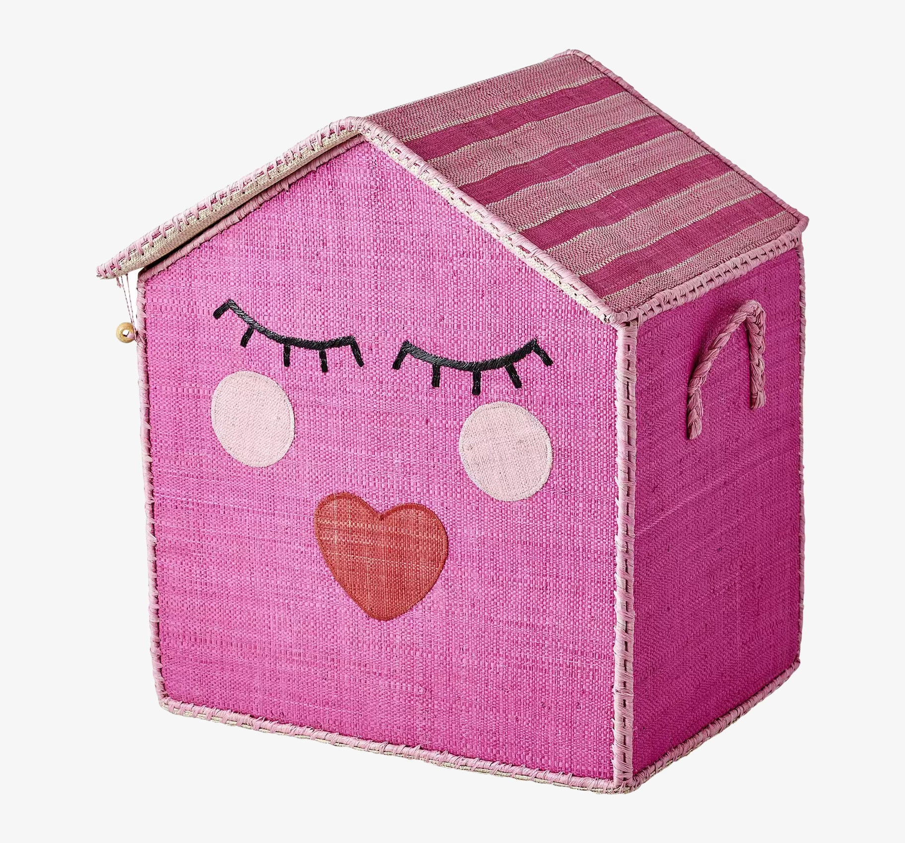 Förvaringskorg Sweet Face Large från Rice i rosa med ansikte
