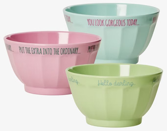 Skål - Hello Darling från Rice i mintgrön, ljusrosa, ljusblå
