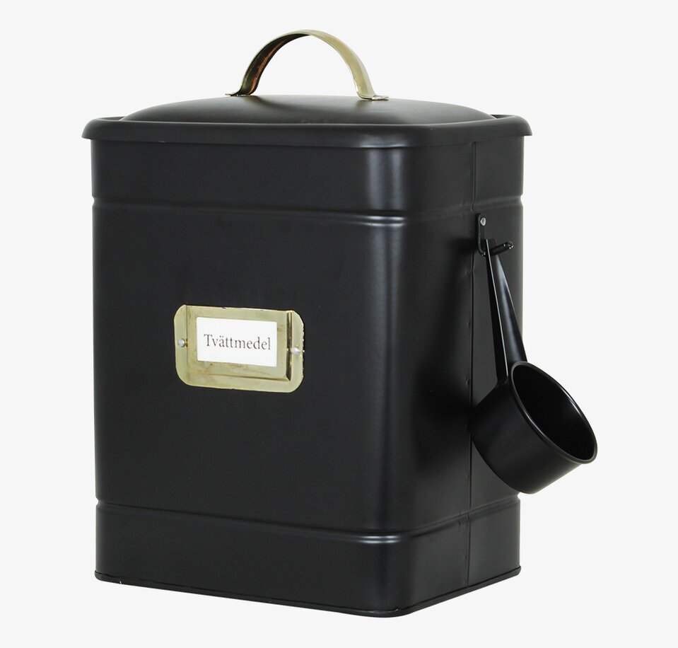 Plåtburk Hilma Tvättmedel Svart/Mässing från Strömshaga