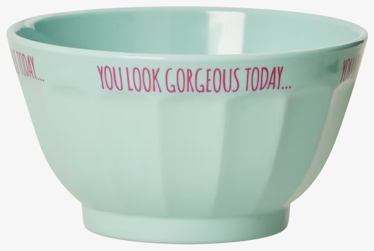 Skål - You Look Gorgeous Today från Rice i pastellgrönt