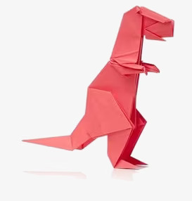 Origami Dinosaurier från Worldwide co på vit bakgrund