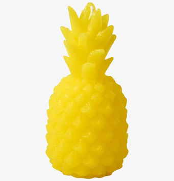 Ljus Pineapple Gul från Rice, ananasformat ljus i gul färg