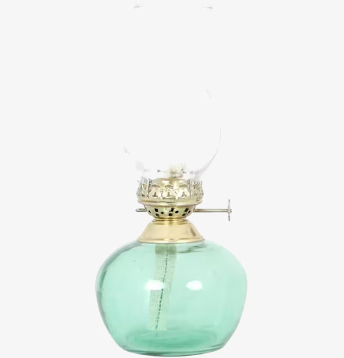 Fotogenlampa Lily Grön/Mässing från Strömshaga