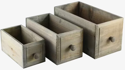 Trälåda Med Knopp från Strömshaga i tre storlekar