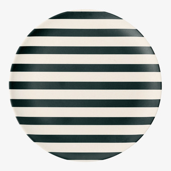 Assiett Black Stripe från Miss Etoile med svartvita ränder