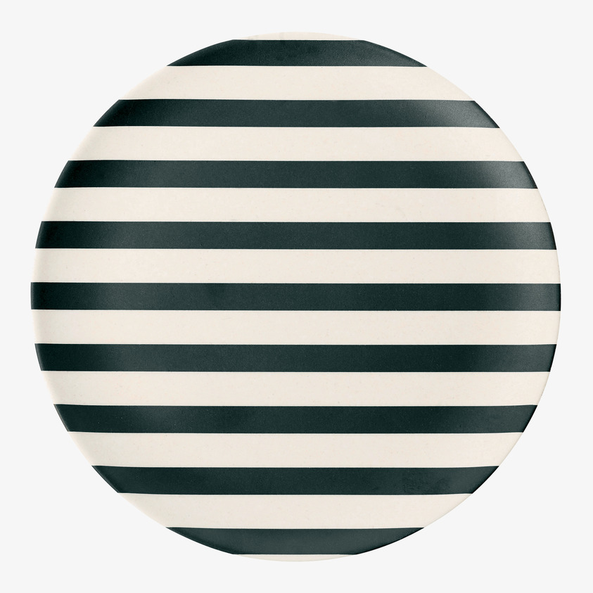Assiett Black Stripe från Miss Etoile med svartvita ränder