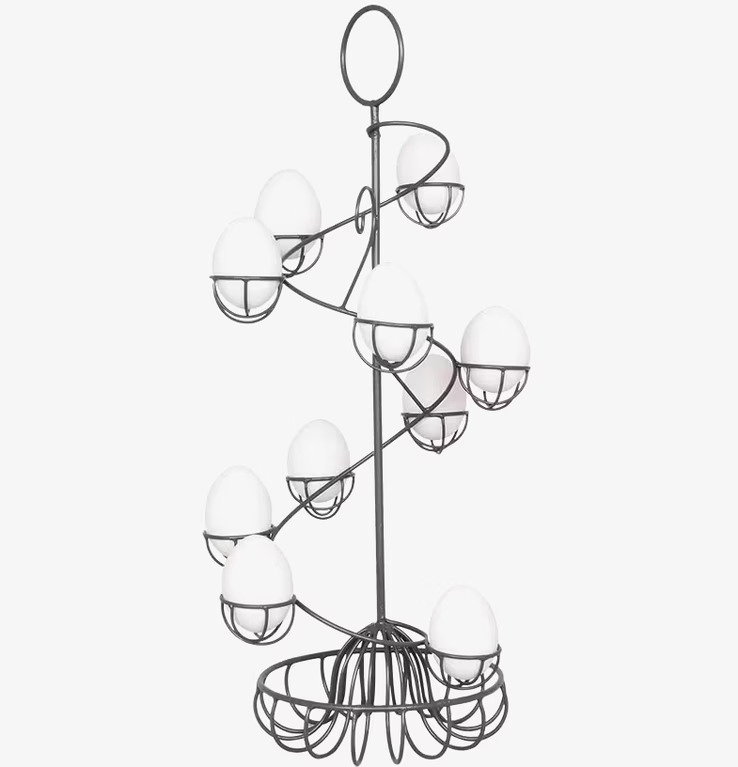 Äggställ Stor från Strömshaga i metalltråd med spiraldesign