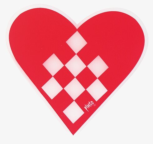 Isskrapa Hjärta från Pluto Produkter med röd och vit design