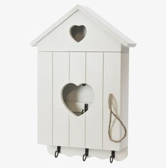 Bild på charmigt nyckelskåp i form av ett miniatyrhus