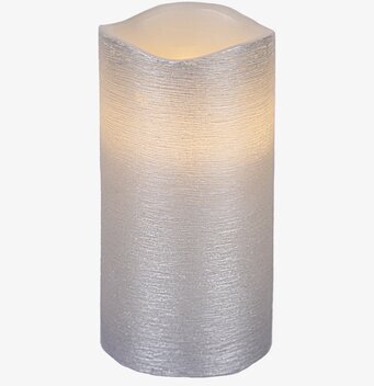 Vaxljus Silver 15 cm från Star Trading med texturerad yta