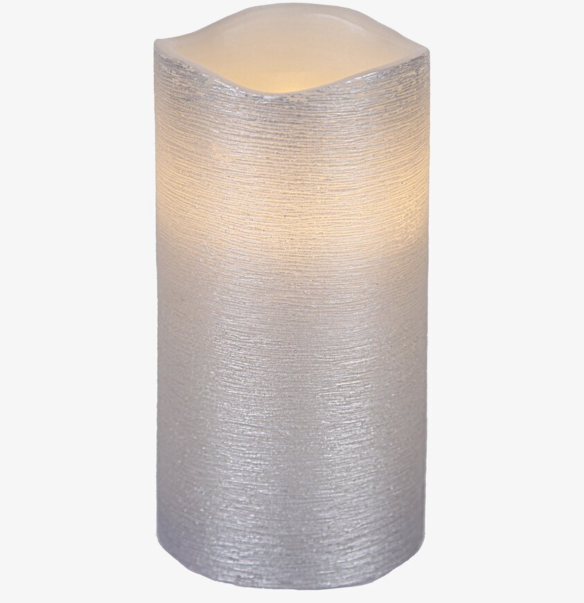 Vaxljus Silver 15 cm från Star Trading med texturerad yta