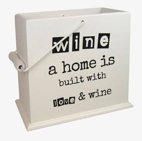 Vin Box Med Handtag från Weiste i vit färg med dekorativ text