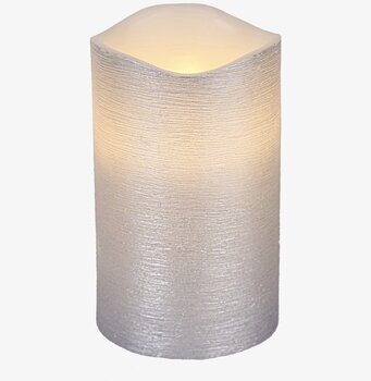 Vaxljus Silver 12,5 cm från Star Trading med LED-lampa