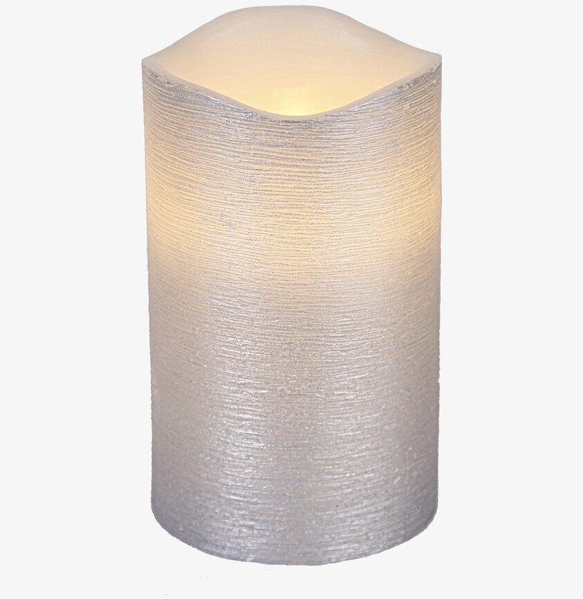 Vaxljus Silver 12,5 cm från Star Trading med LED-lampa