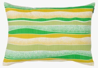 Kuddfodral Happy Grön från Spira med gröna och gula vågor
