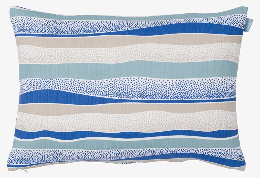Kuddfodral Happy Kobolt från Spira med blå och beige ränder